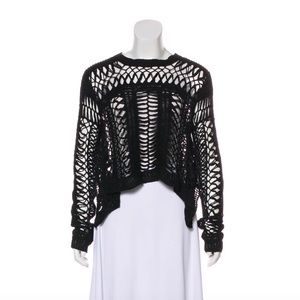 NWOT | Theyskens' Theory Open-Knit Cropped Sweater